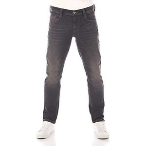 MUSTANG Heren Jeans Oregon Tapered Fit Stretch Denim Broek 99% Katoen Blauw Grijs Zwart W30 - W40, Denim Zwart (883), 31W x 34L