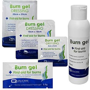 Qualicare Emergency EHBO brandwonden verzorging brandwonden zonnebrand dressings koelgel - 120ml gel fles Triple Pack