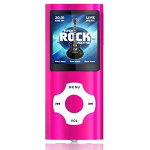 MP3-speler met 32 GB microSD-geheugenkaart, Tabmart MP4-muziekspeler, ondersteuning audiospeler, mediaspeler, FM-radio, e-books, lange batterijduur, 1,81 inch kleurendisplay, muziekspeler, rood