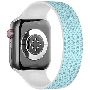 Solo Loop Band Compatibel met All Series Apple Watch 42/44/45/49mm (Starfish Seashell Design Holiday) rekbare siliconen band band accessoire, Siliconen, Geen edelsteen