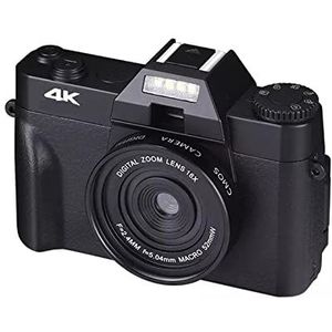 Videocamera, Macro Lens 48MP Vintage Selfile Camera Flip Screen Groothoek 4K Camcorder Retro Vlog Fotografie Digitale Videorecorder(128G SD Card,No Lens)