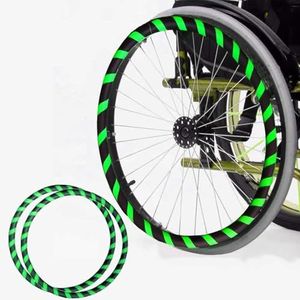 Silicium rolstoel duwt de wieldoppen, 1 paar rolstoelhoezen for duwranden 20/22/24 inch achterwiel sportrolstoelhoes(Green,24in)