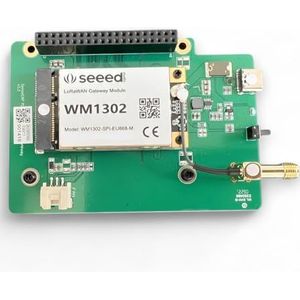 db-tronic Seeed Studio WM1302 LoRaWAN Gateway Module, EU868, SX1302 chipset, mini PCIe-formaat, -139 dBm gevoeligheid + Raspberry Pi HAT