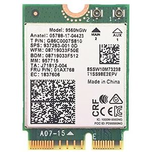 CNVI Wi-Fi-kaart, netwerk, draadloze wifi, draadloze kaart, dual-band, AC 9560, 9560NGW 802.11ac, 1,73 Gbps, BT 5.0, NGFF, Bluetooth-netwerkkaartadapter, compatibel met Intel Dual Band kaart