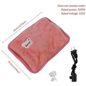 DieffematicRSD Warmwaterkruik 4 kleuren Warmwaterkruik Elektrisch opladen Verwarming Oplaadbare Warmte Waterzak Konijnenbont Zachte Handwarmer (Color : Red)