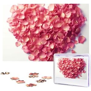 Hartvormige bloemblaadjes puzzels gepersonaliseerde puzzel 1000 stukjes legpuzzels van foto's foto puzzel voor volwassenen familie