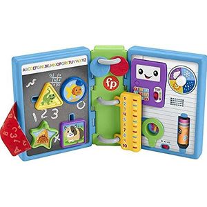 Fisher-Price GWT66​ Laugh & Learn 123 Schoolbook, electronic activity toy with lights, music, and Smart Stages learning content for infants and toddlers, Multicolor, 16.83 cm*5.08 cm*25.56 cm