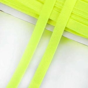 10/20M 12mm BH-band Elastische band Ondergoed Schouder Rubberen banden voor het naaien van broekriemen Stretch Nylon Webbing DIY Accessoires-Fluorescerend Geel-12mm-10Meters