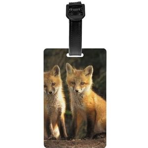 Rode vos dier, bagagelabels PVC naamplaatje reiskoffer Identifier ID-tags Duurzaam bagagelabel