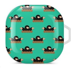 Mol Potholing Oordopjes Hoesje Compatibel met Samsung Hard Shell Beschermhoes Wit-Stijl