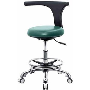 Ergonomische Zadelkruk Stoel Verstelbare Hoogte 44-59cm Met Rugleuning/voetsteun, Tandheelkundige Zorg Kunstenaar Zadel Rollende Kruk For Schoonheidssalon Massage Tandartskliniek(Color 2)