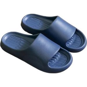 UBOHUZ Thuis Slippers Voor Vrouwen In Zomer Indoor Home, Dikke Zolen EVA Badkamer Antislip En Stille Sandalen Voor Badkamer, Zwembad, Blauw, 38/39 EU