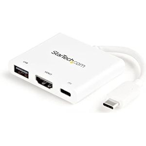 StarTech.com Multifunctionele adapter USB-C naar HDMI 4K - poortreplicator met stroomverbruik en USB-A-aansluiting - wit