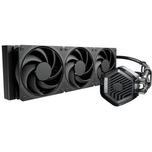 Cooler Master 360 Atmos Stealth High Performance Close-Loop AIO vloeibare koeler, R9|i9 Dual Chamber pomp, Pas Cover aan, Mobius 120 PWM, AMD Ryzen AM5|4, Intel LGA 1851|1700 Platform