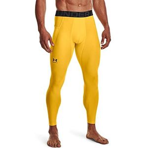 Under Armour Men's Size HeatGear Leggings, (790) Taxi / / Black, X-Large Tall