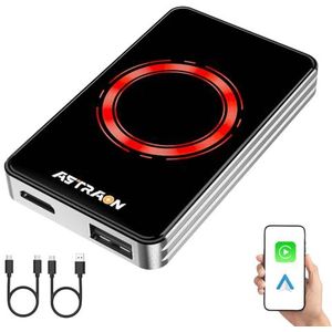 Draadloze CarPlay-adapter, Android Auto AI Box met Netflix, YouTube, Hulu, app-installatie, Dual-Band WiFi 6, Bluetooth, HDMI, Ambient LED, voor auto's met bekabelde CarPlay