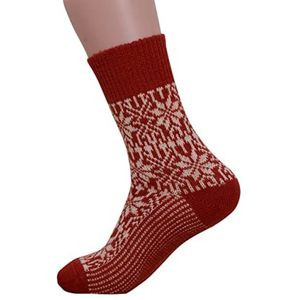 Hirsch Natur, Merino Sokken Snowstar, 100% Wol (biologisch), 1. Rood, UK 8-9 / EU 42-43