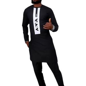 Afrikaanse Pakken Voor Mannen Dashiki Borduurshirt En Broek 2-delige Set Traditionele Kleding Slim Fit Formele Outfits Bruiloft (Size : XXXXL)
