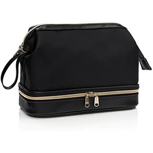 DieffematicHZB make-up tas Cosmetic Bag Double-layer Portable Nylon Waterproof Cosmetic Storage Bag Makeup Brush Cosmetic Bag