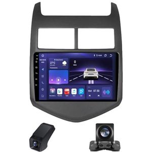 Draadloze Carplay Android 14 Autoradio 2 Din 9 inch autoradio geldt voor Chevrolet Aveo 2 2011-2015 met Android Auto Navi GPS 9 inch met Bluetooth Achteruitrijcamera 1080P(X2)