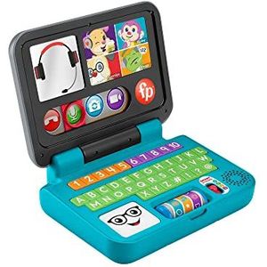 ​Fisher-Price Laugh & Learn Let's Connect Laptop - UK English Edition, electronic toy with Smart Stages learning content for infants and toddlers