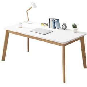 Computerbureau Eenvoudige stijl Modern bureau Scandinavische stijl Kantoortafel, MDF-hout en massieve poten voor minimalistische stijlkamer White,120cm