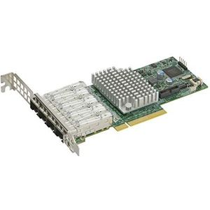 Supermicro AOC-STG-I4S netwerkkaart Ethernet 8000 Mbit/s ingebouwd - netwerkkaarten (ingebouwd, bekabeld, PCI Express, Ethernet, 8000 Mbit/s, zilver)