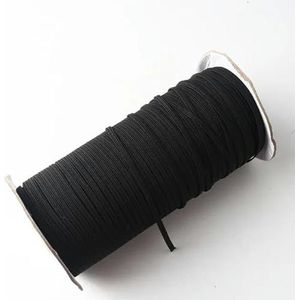 100 yards 3,0 mm kleur elastische band nylon siliconen elastische rubberen band thuis DIY kant decoratieve naairiem kledingaccessoires-zwart 3,0 mm 100y