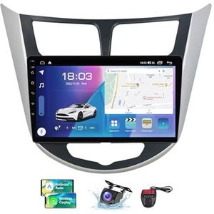 Android 13 QLED Autoradio voor Hyundai Solaris 1 2010-2016 - Ingebouwde DSP/Carplay/Android Auto - Camera + DVR - 9 inch 2 Din - Stuurbediening - FM AM RDS DAB Radio - BT 5.0(A,NF-7)