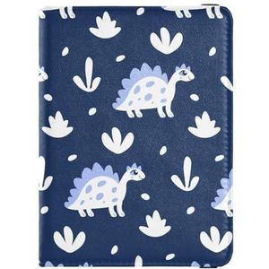 Paspoort boekhouder kinderachtige dinosaurussen paspoorthoes premium PU lederen paspoort portemonnee 14,5 x 10,9 cm, Kleurrijk, 1 size