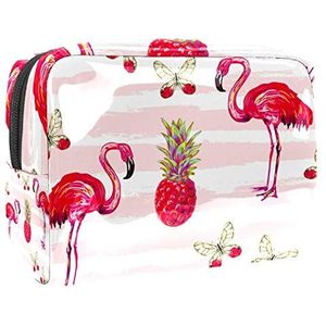Roze Flamingo Reizen Make-up Bag, Pouch Schoonheid Accessoires Organizer voor Vrouwen Meisjes
