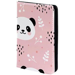 Gepersonaliseerde Paspoorthouder Paspoort Cover Paspoort Portemonnee Reizen Essentials Panda blad ROZE, Meerkleurig, 11.5x16.5cm/4.5x6.5 in