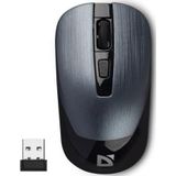 Defender Wave MM-995 Draadloze optische muis met betrouwbare Pixart 3065-sensor, USB-muis met geruisloze klikken, computermuis voor pc, Mac, laptop, grijs