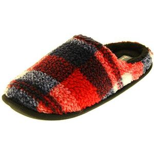 Dunlop Heren warme casual winter slippers slippers, rood en blauw, 44/45 EU
