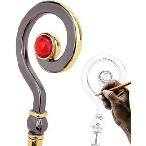 Antieke Gouden Wandelstok, Luxe Dubbele Festival Edelsteen Wandelstok, Prachtige Aluminiumlegering Bergbeklimming Revalidatie Kruk(Black)