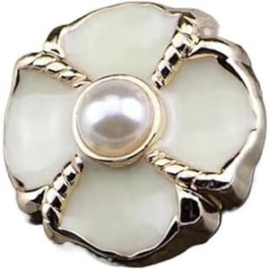 Knopen om te naaien, parelknopen, 10 stuks mooie vrouwen overhemdknopen bloemblaadjes ontwerp parelknopen for kleding DIY naai accessoires decoratieve knopen(White,18mm)