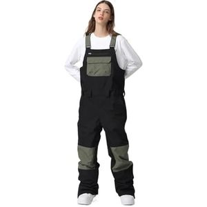 Skikleding Skibroek Overall Dames Heren Sport Snowboard Slijtvast, Winddicht, Waterdicht, Warme Jumpsuit Winter Sneeuwbroek Outdoor Skipak (Zwart-Zwart, L)