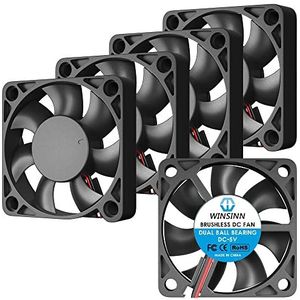 WINSINN 50mm Fan 5V Dual Kogellager Borstelloze 5010 50x10mm - Hoge snelheid (Pack van 5 stuks)