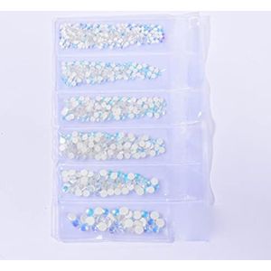 Glitter Lichtgevende Opaal Niet Strass Kristallen Nagels Strass voor Jurk Nail Charms Nail Art Diamond-Crystal Opal Set, Gemengde Grootte 1440 stks