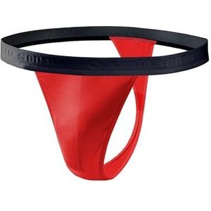 Sesto Senso Heren Gstring Ondergoed 1 Pack Katoen Sexy Thong Panties XL Rood