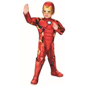 Rubie's Officieel Marvel Avengers Iron Man Deluxe kinderkostuum voor kinderen van 3 tot 4 jaar