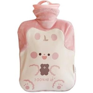 Warmwaterkruik 2 stuks grote warmwaterzak voor menstruatiepijn, gevulde menstruatie, koliekverwarming, pluche handwarmer, fles warmwaterzak (1000 ml B)