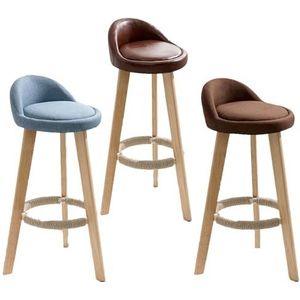 3-delige Set Barkrukken, Moderne En Eenvoudige Barstoelen, Barkrukken Met Massief Houten Poten En Voetsteunen, Geschikt For Keukens, Lounges, Bars, Kantoren, Enz (Size : Sitting height-68cm, Color :