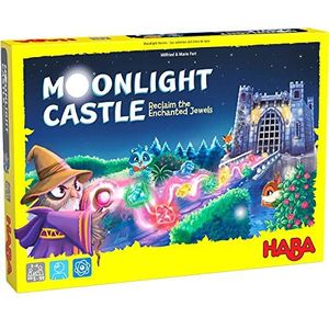 HABA 306483 Moonlight Castle, Een magisch kleurrijk verzamel- en glijspel voor 2 tot 4 helden, van 5 jaar en ouder, Engelse versie (Made in Germany)