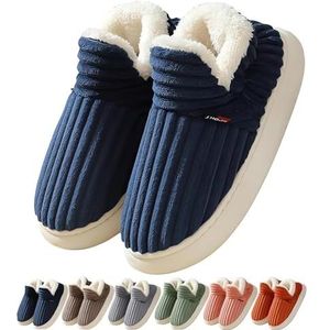Sunmoine Cloud Slippers, Pillow Warm Fuzzy House Slippers, Unisex Winter Cozy Fashion Soft Slip-On Plush Slippers Casual Home Shoes (46-47,Blue)