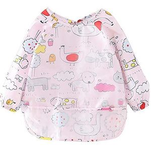 Happy Cherry - Jongens Slabbetje Waterdicht Schilderen Schort Baby Mouwslabbetje Knutselschort Afwasbaar Meisjes Uniseks voor Eten Schilderen Voeding Schort Mooie Print Uniseks Kinderjas - 2-3 jaar