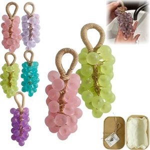 Druivenzeep aan een touw, handgemaakte kristallen druivenzeep, handen wassen en baden, luchtverfrissing, cadeaukeuze for decoratieve zepen for mannen en vrouwen(Peach Pink+green)