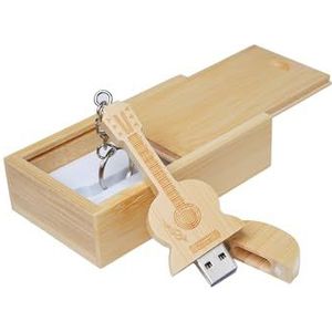 USB-stick in de vorm van een gitaar van esdoornhout 3.0/16 GB bamboehout.