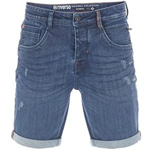 riverso RIVTom Korte jeansshort voor heren, stretch, korte broek, bermuda shorts, zomer, denim, effen, zwart, grijs, blauw, 30, 31, 32, 33, 34, 36, 38, 40, 42, Dark Blue Denim (D250), 36