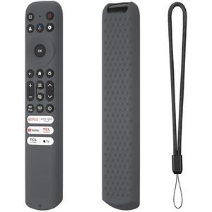 Siliconen afstandsbediening hoesjes beschermende covers smart tv schokbestendige afstandsbediening hoes voor TCL RC813 FMB1/RC923 FMB3/RC902V FMR1 FMR4 FMR5 (donkergrijs)